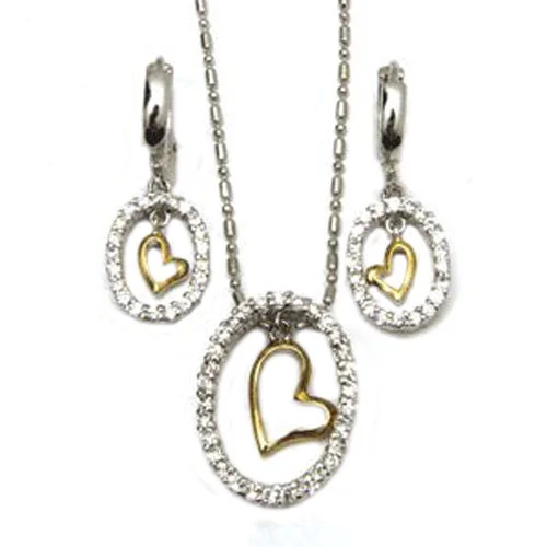 Cubic Zirconia Accented Heart Jewelry Set - Image 2