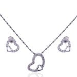 Cubic Zirconia Dual Heart Jewelry Set