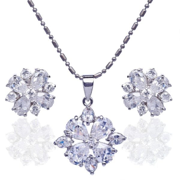 LNE221-12.jpg Mid-Century Intersection Cubic Zirconia Jewelry Set - Image 1