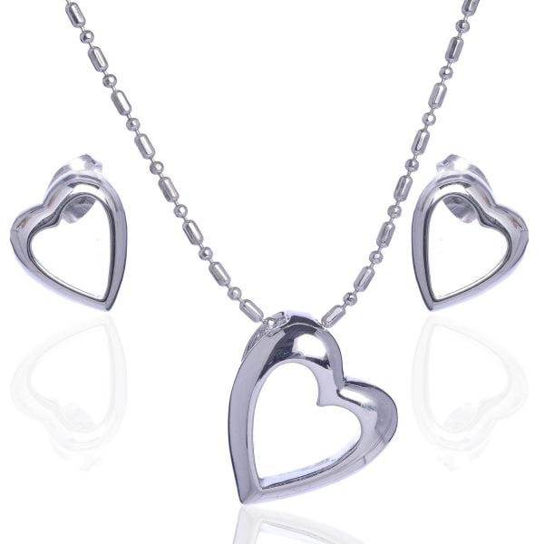 Heart Necklace Earring Set - Image 1