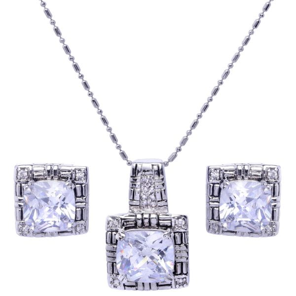LNE268-21.jpg Mid-Century Cubic Zirconia Jewelry Set - Image 1