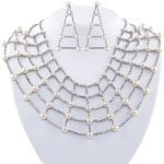 Postmodern Rhinestone Pearl Necklace Set - Image 5