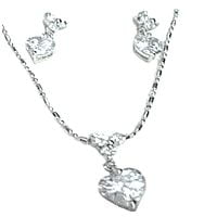 LNE287-48.jpg Solitaire Heart Cubic Zirconia Jewelry Set - Image 1