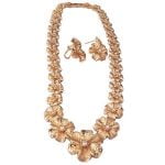 Edwardian Gold Choker Necklace and Earrings Set