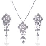 Art Deco Rhinestone Necklace Earring Set