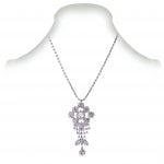 Art Deco Rhinestone Necklace Earring Set - Image 2