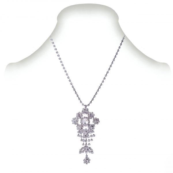 Art Deco Rhinestone Necklace Earring Set - Image 2