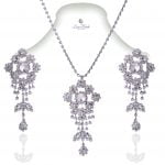 Art Deco Rhinestone Necklace Earring Set - Image 3