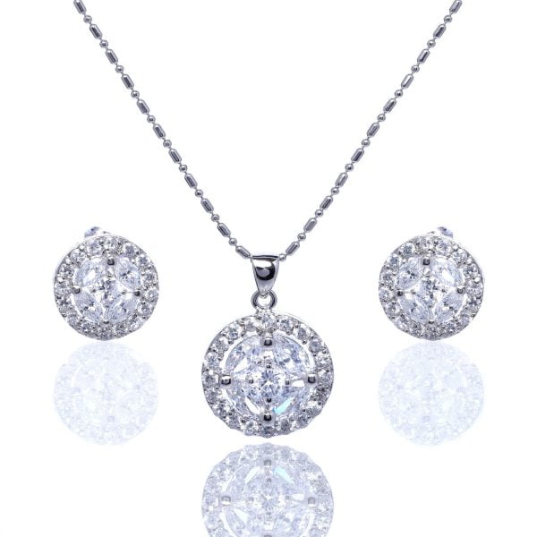 Hollywood Glamour Cubic Zirconia Necklace Set - Image 1