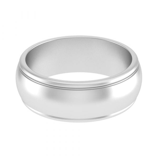Stainless Steel Comfort Fit Brushed Wedding Band - Image 3