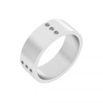 Stainless Steel CZ Diamond Unity Wedding Ring