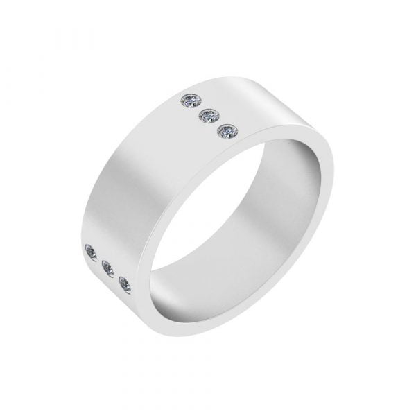 LR0017-9 Stainless Steel CZ Diamond Unity Wedding Ring - Image 1
