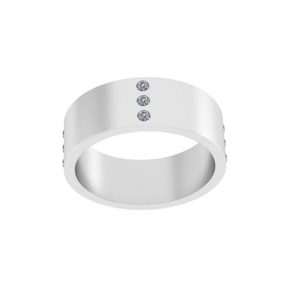 Stainless Steel CZ Diamond Unity Wedding Ring - Image 2