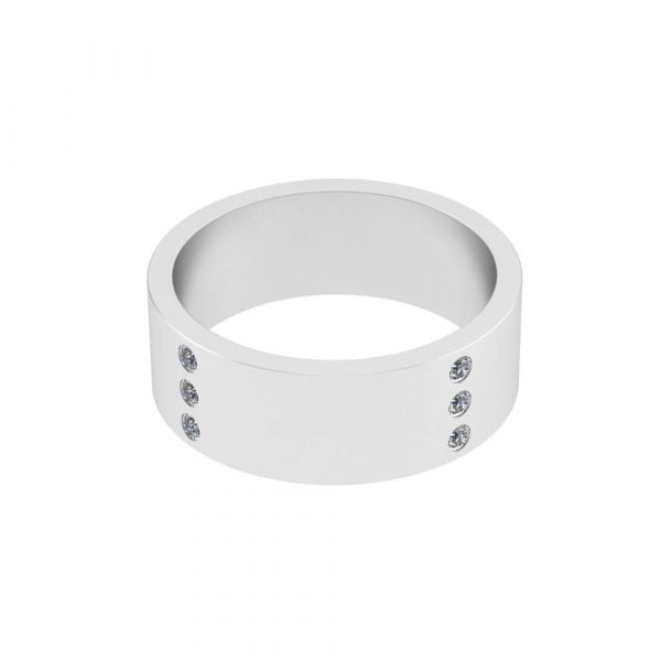 Stainless Steel CZ Diamond Unity Wedding Ring - Image 3