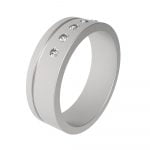 Stainless Steel CZ Diamond Men's Wedding Ring