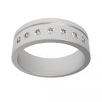 Stainless Steel CZ Diamond Men's Wedding Ring - Image 2