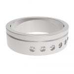 Stainless Steel CZ Diamond Men's Wedding Ring - Image 3