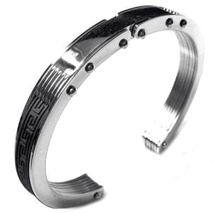 LSL1872-9.jpg Stainless Steel Mens Cuff Bracelet-LSL1872 - Image 1