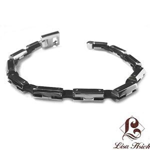 LSL1957-14.jpg Stainless Steel Mens Link Bracelet-LSL1957 - Image 1