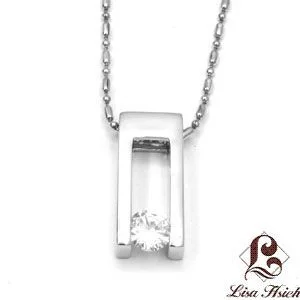 Urban-chic La Luce Stainless Steel Tension Set CZ Pendant Necklace — LSP1538-5 - Image 1