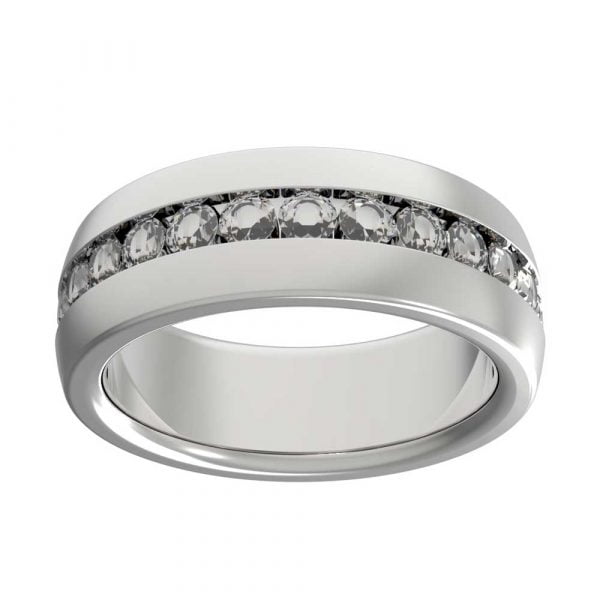 Chanel Set CZ Diamond Eternity Steel Unisex Ring - Image 2
