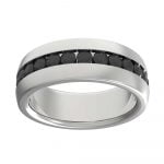 Chanel Set Black Diamond CZ Stainless Steel Eternity Ring - Image 2
