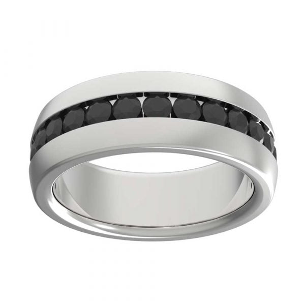 Chanel Set Black Diamond CZ Stainless Steel Eternity Ring - Image 2