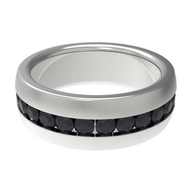 Chanel Set Black Diamond CZ Stainless Steel Eternity Ring - Image 3