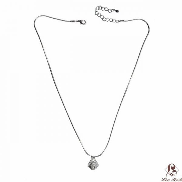 CZ Diamond Pendant Necklace - Image 1