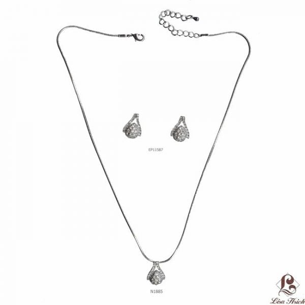 Cubic Zirconia Briolette Necklace Set - Image 1