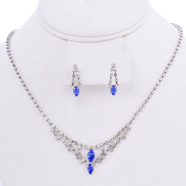 NEX4106-BL-13.jpg Retro Rhinestone Necklace Set - Image 1
