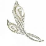 Art Nouveau Calla Lily Pearl Brooch - Image 2