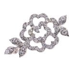 Victorian Rhinestone Crystal Flower Brooch