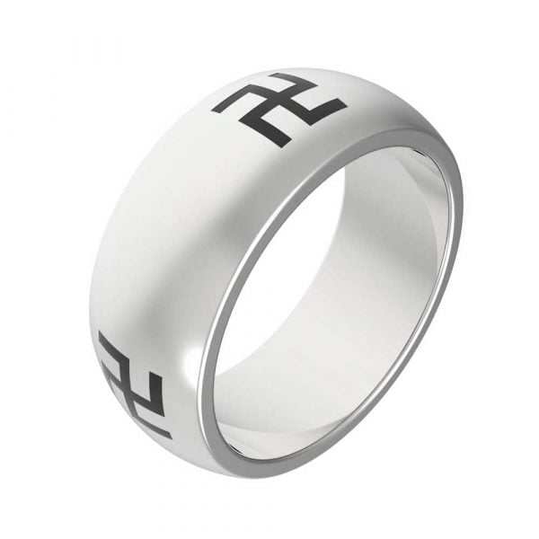 Stainless Steel Buddhist Tantric Shakti Awareness Ring - Image 1