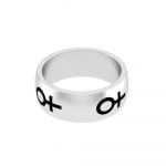 Stainless Steel Laser-etched Female Venus Symbol Freedom Ring - Image 3