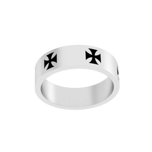 Stainless Steel Fullmetal Maltese Cross Ring - Image 2