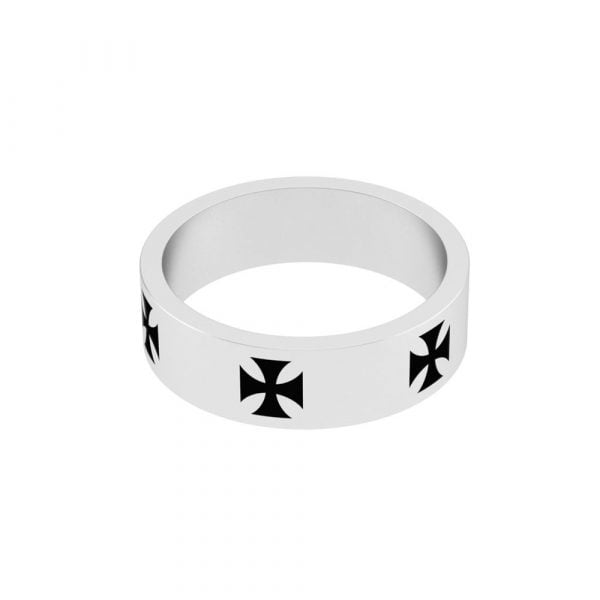 Stainless Steel Fullmetal Maltese Cross Ring - Image 3