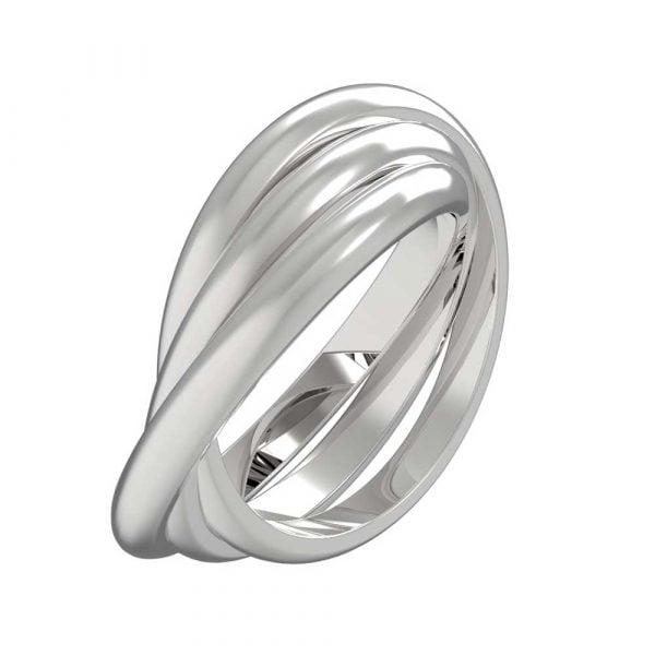 Unisex Stainless Steel 3 Piece Olympiad Puzzle Ring - Image 1