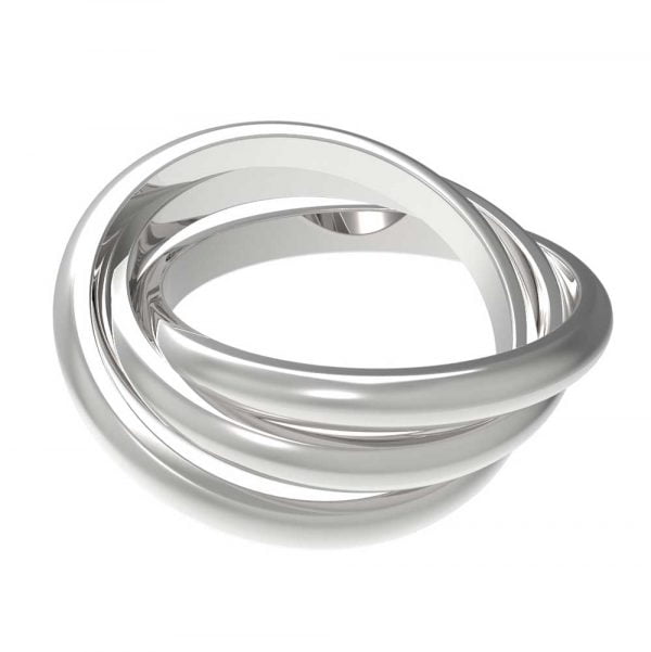 Unisex Stainless Steel 3 Piece Olympiad Puzzle Ring - Image 3