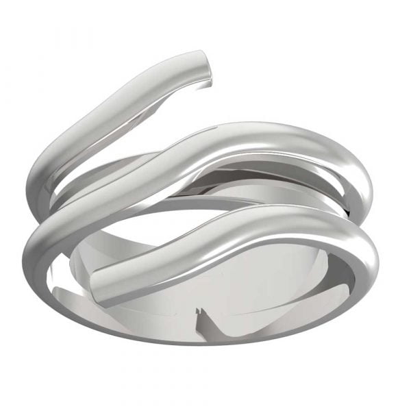 Unisex Stainless Steel Abstract Art Ring - Image 2