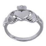 Classic Traditionally Irish Stainless Steel Claddagh Wedding Fede Ring Band - Image 2