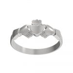 Classic Traditionally Irish Stainless Steel Claddagh Wedding Fede Ring Band - Image 3