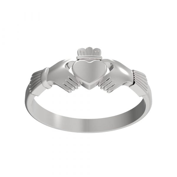 Classic Traditionally Irish Stainless Steel Claddagh Wedding Fede Ring Band - Image 3