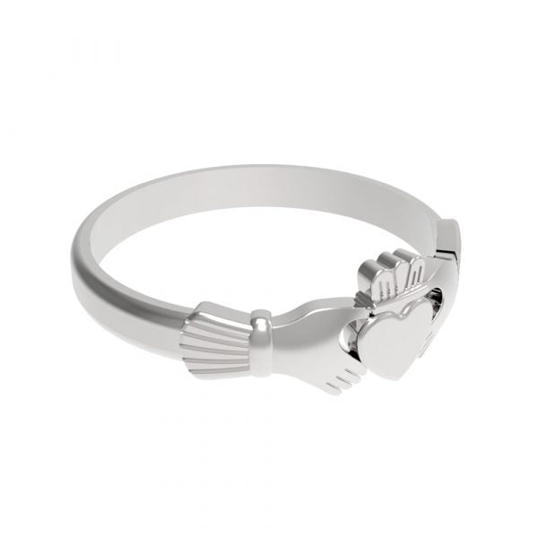 Classic Traditionally Irish Stainless Steel Claddagh Wedding Fede Ring Band - Image 4