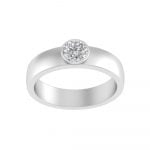 Stainless Steel CZ Diamond Solitaire Ring - Image 2