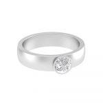 Stainless Steel CZ Diamond Solitaire Ring - Image 3