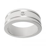 Stainless Steel CZ Diamond Bling Men's Wedding Band - Image 2