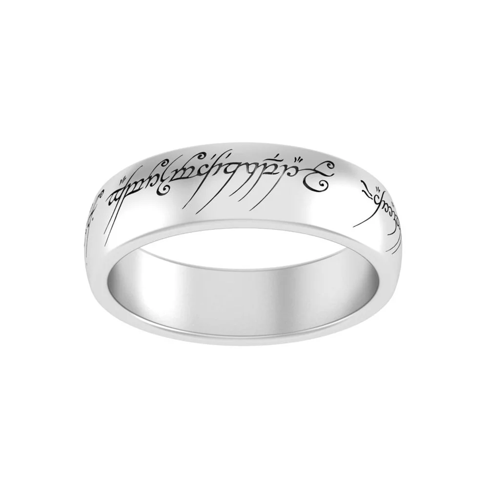 Unisex Elvish Script Laser-etched Stainless Steel Band The One Lord Ring - Image 2