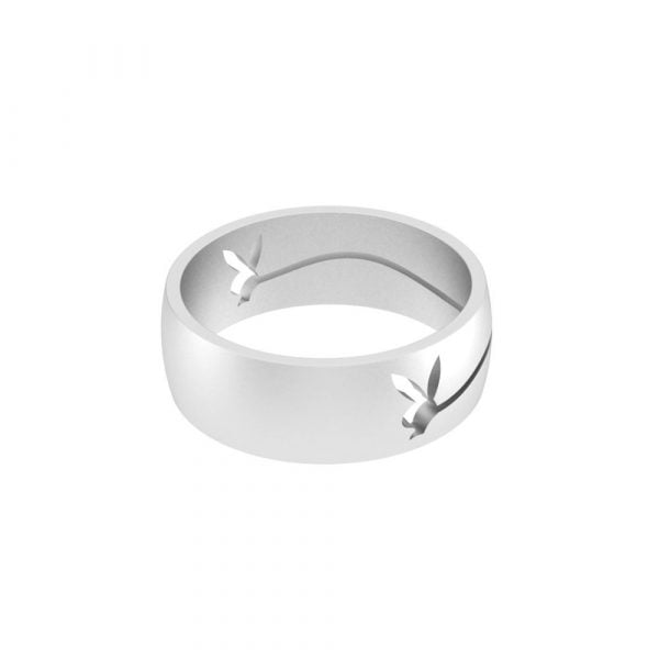 Stainless Steel Laser-cut High Polished Bunny Ring - Image 3