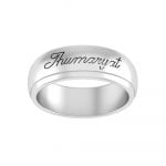 Stainless Steel Laser-ethced Script Ring - Image 2